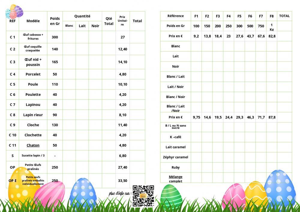 Chocolats pâques Fort-Mahon